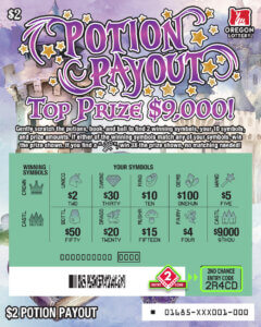 Potion Payout ticket uncovered